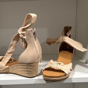 UGG Beige Espadrille Wedge Sandals